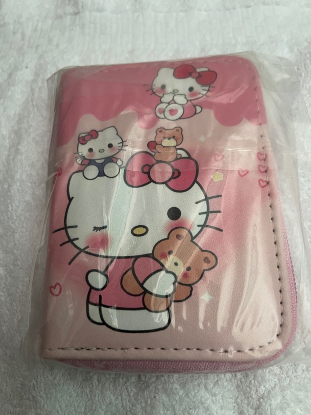 Sanrio Hello Kitty with cute Bear Pink Wristlet Wallet